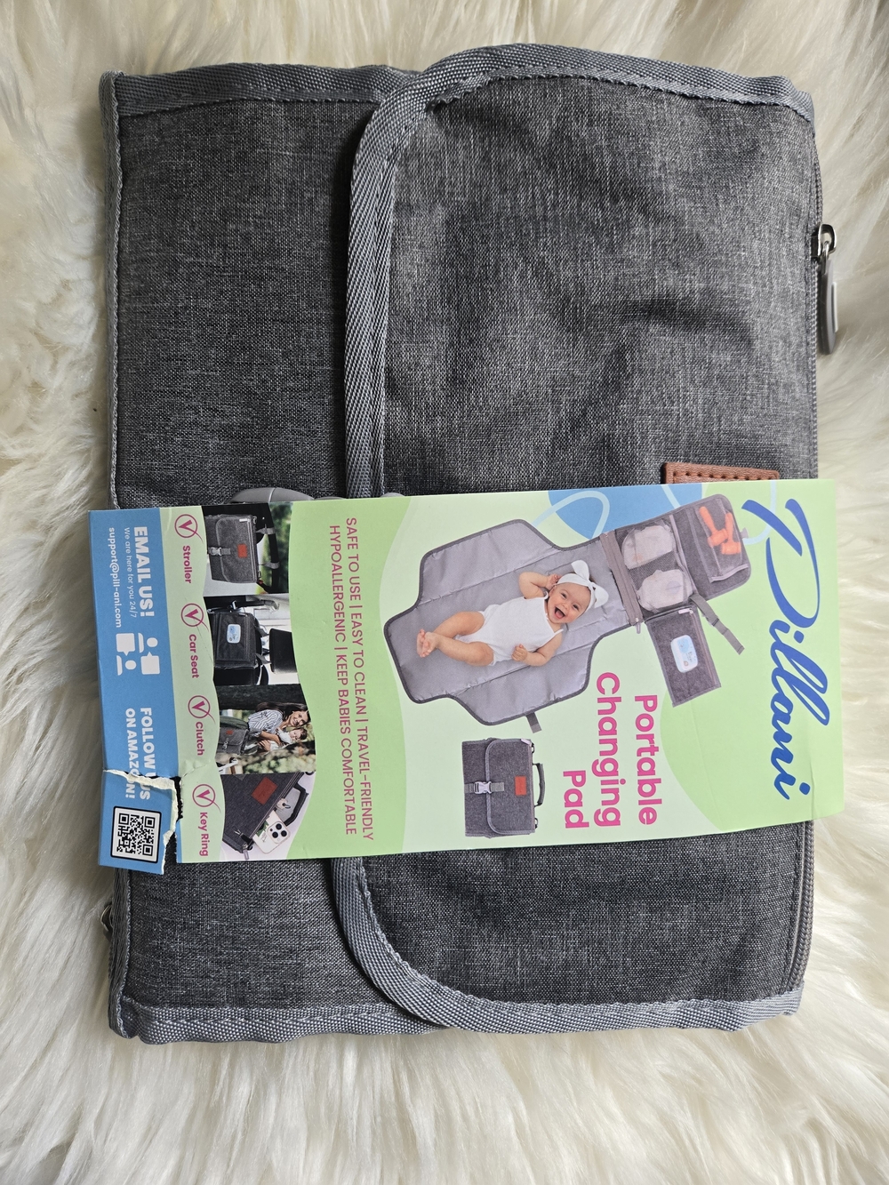 Portable Baby Changing Pad - Gray